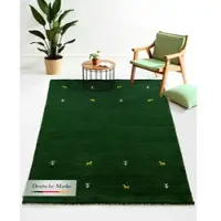 Carpetfine Wollteppich "Gabbeh Uni, auch als Läufer und Rund erhältlich", grün, B:200cm H:15mm L:290cm, Wolle, Teppiche, Wollteppich, reine Wolle, handgewebt, Gabbeh Loom Tiermotiv, große Farbauswahl