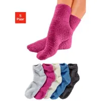Lavana Kuschelsocken , Damen, Gr. 35-38, silbergrau meliert, ecru, pink, blau, anthrazit, Elasthan, Polyester, unifarben, elastisch, Socken Kuschelsocken, ideal als Bettsocken, Topseller