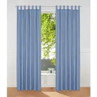 Otto Home Vorhang "Parry, Schlaufen, 2er Set, blickdicht, Topseller" Gr. 3, blau, B:140cm H:225cm, Polyester, Recyceltes Material, Gardinen, Vorhang, 2-er Set, blickdicht, monochrom, basic
