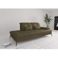 Sit&More Recamiere SIT & MORE "Amica, inkl. Sitztiefenverstellung und Armteilverstellung", grün (olive), B:231cm H:90cm T:122cm, Sofas, Recamiere, wahlweise mit Kopfteilverstellung und Stauraum
