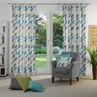 Wirth Vorhang "Bray" Gr. 3, blau, B:132cm H:225cm, Jacquard, Baumwolle, Polyester, Gardinen, Vorhang