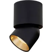 The Light Group SLC LED-Deckenstrahler CUP, schwarz/gold, 927, Ø 7,5 cm, dim
