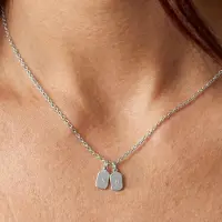 Yoursurprise Halskette mit Initialen - Rechteck - Silber - 2 Stück