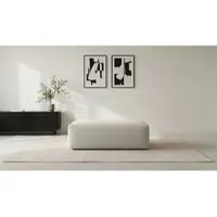 Inosign Polsterhocker "Koa", weiß, B:114cm H:44cm T:61cm, 100% Polyester, Hocker, Polsterhocker, Wellenunterfederung, weicher Lounge-Sitzkomfort