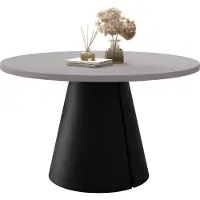 Mirjan 24 Tisch Calma 100, Esszimmer Tisch, Beine aus Stahl (Farbe: Schwarz / Hellgrau)