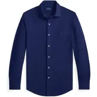 Ralph Lauren für Herren. 710A12399002 Ultraleichtes Hemd aus marineblauem Piqué (S), Lässig, Party, Baumwolle, Klassisch, Langarm