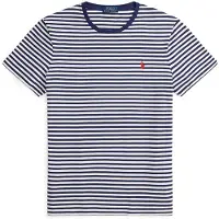 Ralph Lauren für Herren. 710956828502 Marineblaues Custom-Slim-Fit-Strickshirt (M), Lässig, Baumwolle, Kurzarm