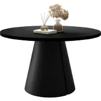 Mirjan 24 Tisch Calma 120, Esszimmer Tisch, Beine aus Stahl (Farbe: Schwarz / Schwarz)
