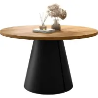 Mirjan 24 Tisch Calma 100, Esszimmer Tisch, Beine aus Stahl (Farbe: Schwarz / Eiche Craft Gold)