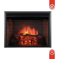 KAMINIO Elektrokamin LUCA - Elektrischer Einbaukamin mit Heizung, 3D-Flammeneffekt, 12 Flammenfarben, Fernbedienung - 30 Zoll