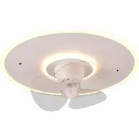 Reality LED-Ventilator Nybro, weiß, DC, leise, Ø 50 cm, CCT, Remote
