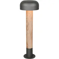 TRIO Gartenleuchte Fraser grau mit Holz 54cm