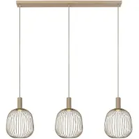 Lucide 3-Licht Pendellampe Esterel sandbrauner Mini GU10