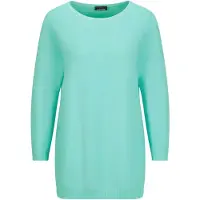 Goldner Rundhalspullover "Eleganter Baumwollpullover, Halbarm" U-Boot-Ausschnitt
