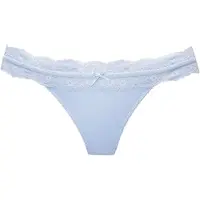 Vivance String "Anisa", Damen, Gr. 36/38, hellblau, Spitze, Obermaterial: 86% Polyamid, 14% Elasthan, Unterhosen String, mit blumiger Spitze rundherum am Bund
