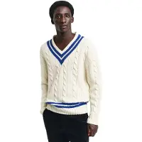 Gant für Herren. 8060099 Achter Pullover beige (L), Lässig, Wolle, Langarm