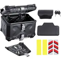 Vevor Motorrad-Topcase Motorradkoffer 45 L Heckbox aus Aluminiumlegierung mit Lederfutter