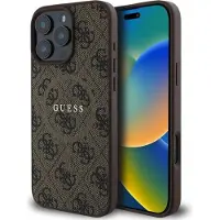 GUESS GUHMP16XG4GFRW iPhone 16 Pro Max 6,9" brązowy/brown MagSafe PU 4G Ring Classic Logo