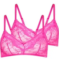 Dorina Bralette "ORIGINS-2PP", Damen, Gr. XS, N-Gr, rosa (pink, pink), Spitze, Obermaterial: 87% Polyamid, 13% Elasthan, BHs Bralette, durchgehende Spitze mit Spitzenbesatz an den Körbchen, ohne Bügel