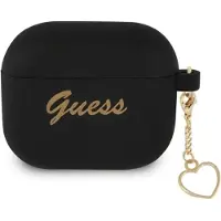 GUESS GUA3LSCHSK AirPods 3 Hülle schwarz/schwarz Silikon Charm Herz Kollektion