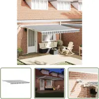 The Living Store Markise Automatisch mit LED Anthrazit & Weiß 400x300 cm
