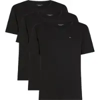 Tommy Hilfiger T-Shirt, Herren, Gr. S (48), schwarz, schwarz, schwarz, Jersey, Obermaterial: 100% Baumwolle, UNDERWEAR, regular fit, Rundhals, Shirts T-Shirt, Jersey, Rundhals, normale Passform