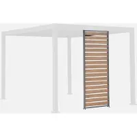 Sweeek - Lamellenwand 100cm für Pergola Triomphe 3x3m V2, 3x4m, 3x6m Aluminium Holzoptik - Anthrazit