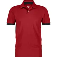 Dassy Traxion Next Poloshirt, D-FX Flex, UV-Schutz UPF 50+, Mesheinsätze, feuchtigkeitsableitend, 50% recyc. PES, Art. 710079 rot/schwarz 2XL