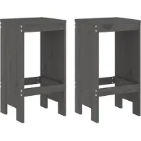 Syfax Barhocker 2 Stk. Grau 40x36x75 cm Massivholz Kiefer