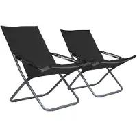 Syfax Klappstühle, 2 Stück, Stoff, Schwarz