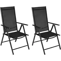 Syfax Gartenstühle Klappbar 2 Stk. Aluminium und Textilene Schwarz