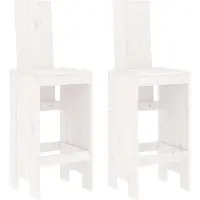 Syfax Barhocker 2 Stk. Weiß 40x42x120 cm Massivholz Kiefer
