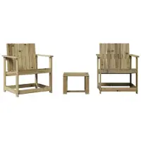 Syfax 3-tlg. Garten-Lounge-Set Kiefernholz Imprägniert
