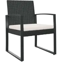 Syfax Garten-Esszimmerstühle 2 Stk. Schwarz PP-Rattan