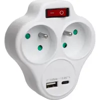 Macleans Splitter dual socket x2 USB MCE336 type E
