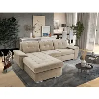Exxpo - Sofa Fashion Ecksofa "Derby Inkl. Kopfteilverstellung, wahlw. Bett & Bettkasten, L-Form", beige, B:277cm H:92cm T:206cm, Sofas, Ecksofa, EXTRA an Komfort zum Relaxen, Entspannen und Wohlfühlen