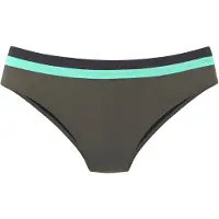 s.Oliver Bikini-Hose "Yella", Damen, Gr. 40, N-Gr, grün (khaki), Obermaterial: 80% Polyamid, 20% Elasthan. Futter: 92% Polyester, 8% Elasthan, Badehosen Bikini-Hose, mit kontrastfarbenen Details