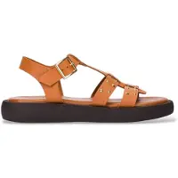 Wonders für Damen. AB-1567 Mousse braune Ledersandalen (40), Wohnung, Schnalle, Lässig