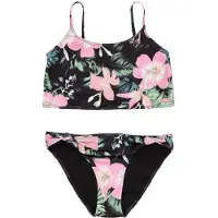Roxy Triangel-Bikini "Shadow Floral", Jungen, Gr. 16(165-172cm), schwarz, Obermaterial: 18% Elasthan, 82% Polyester., Bikini-Sets Triangel-Bikini