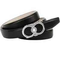 Anthoni Crown Ledergürtel , Damen, Gr. 95, schwarz, Leder, unifarben, Gürtel Ledergürtel, mit Schmucksteinen