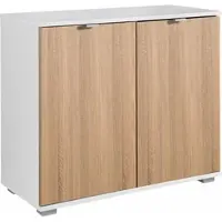 Priess Hochkommode , weiß (weiß, struktureichefarben hell), B:82cm H:71cm T:38cm, Sideboards, Hochkommode