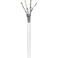 Goobay CAT 6 Netzwerkkabel, S/FTP (PiMF), Weiß CCA Kupfergemisch für SOHO Anwendungen, AWG 23/1 (solid), PVC