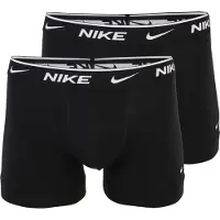 Nike Trunk UNDERWEAR "TRUNK 2PK", Herren, Gr. XL, 2 Stk., schwarz (schwarz, schwarz), Jersey, Obermaterial: 95% Baumwolle, 5% Elasthan, körpernah, Unterhosen Trunk, mit Logo-Elastikbund