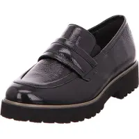 Semler Elena Knautsch-Lack Damenschuhe Halbschuhe Slipper Schwarz Freizeit, Schuhgröße:EUR 40 | UK 6.5