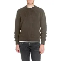 Replay 1100000002199 , Herren, Gr. XXL, grün (mud grün), Strick, Obermaterial: 100% Baumwolle, unifarben, regular fit normal, Rundhals, Rippstrickbündchen, Pullover 1100000002199, mit Rundhals