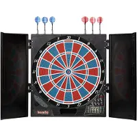 Karella Dartautomat CB-25, Tunierausführung, elektronische Dartscheibe mit 29 Spielen und 90 Varianten, inkl. 6 Softdarts