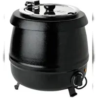 Metro Professional Suppentopf GSK1009, Stahl, Ø 34 x 36 cm, 9 L, drehbarer Deckel, abnehmbare Schüssel, schwarz