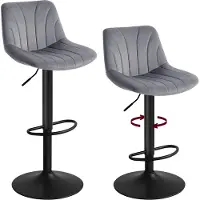 Vasagle Barhocker 2er Set, drehbar, höhenverstellbar, Samt
