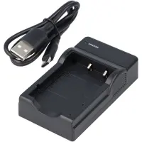 AccuCell USB-Ladegerät passend für Fuji NP-40, NP-95, F30, Z3, Z60, SLB-1037, Micro-USB Ladekabel