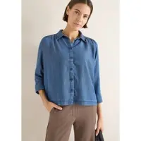 Cecil Langarmbluse Feminine Smock-Detail an der Schulter